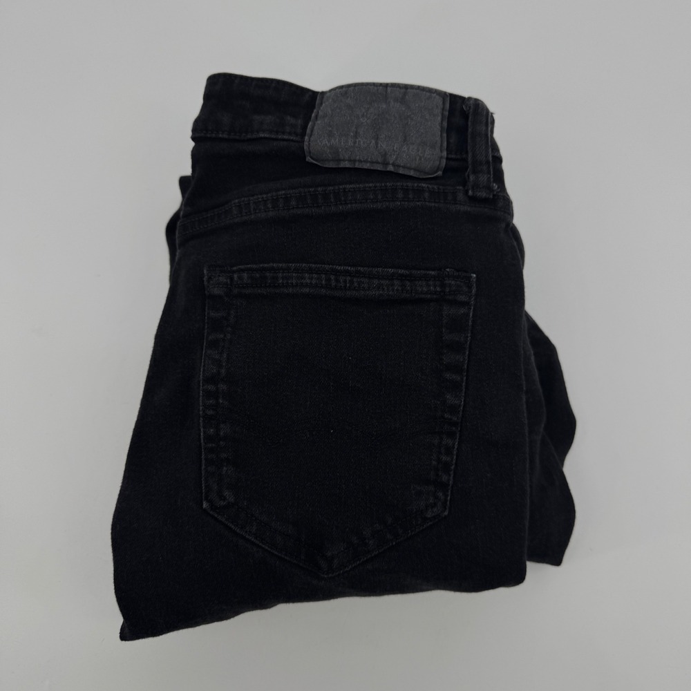 American Eagle Airflex+ Slim Jeans Mens 30x32 (30x30) Black Stretch Denim Pants